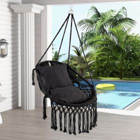 Hanging Hammock Chair with Soft Seat Cushions and Sturdy Rope Chain