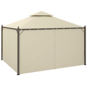 10 x 12 Outdoor Patio Gazebo with Curtains, Two-Tier Roof, Beige (Option: Beige-1990x280x170 mm)