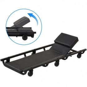 4 Level Adjustable Backrest Mechanic Rolling Creeper, Heavy Duty 6 Swivel Casters Garage Repair Cart With Thick Comfort Padded Cushion (Option: defaulttitle)