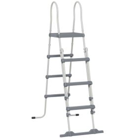70" Above Ground Swimming Pool Ladder, A-Frame Deck Ladder, Non-slip Steps and Handrails for 48" Pool Wall Height, Gray (Option: Gray-1250x480x120 mm)