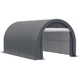 10 x 16 Carport, Heavy Duty Portable Garage Storage Tent with Large Zippered Door, Anti-UV PE Canopy Cover for Car, Truck, Boat, Motorcycle, Bike (Option: Grey-1820x400x225 mm)