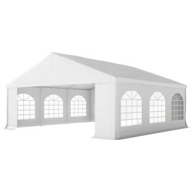 20 x 20 Heavy-duty Large Wedding Tent, Outdoor Carport Garage Party Tent, Patio Gazebo Canopy with Sidewall, White (Option: White-2055x310x130 mm)